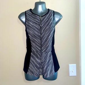 Calvin Klein Faux Leather Lined Peplum Tank Shell Top, size Small